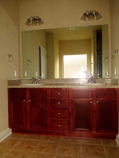 511 Pheasant Trail Crestview, FL 32536 - Photo 40 of 50 a bathroom with a granite countertop sink and a mirror