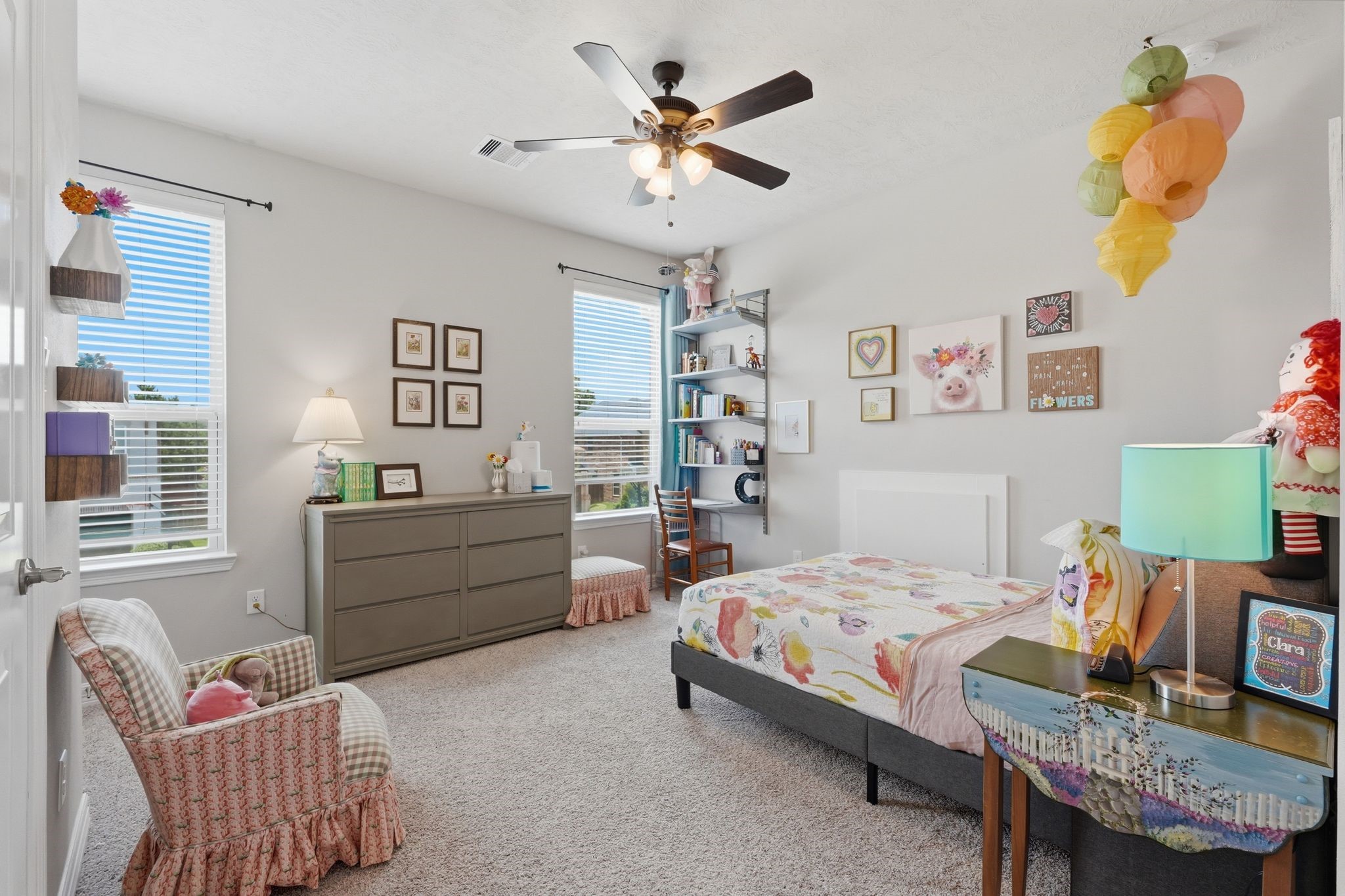 27705 South Slate Hills Lane Spring, TX 77386 - Photo 23 of 45 Bright, generous first secondary upstairs bedroom with beautiful natural light. This bedroom has a large walk-in closet and is connected to a bathroom that has another door to the hallway upstairs.
