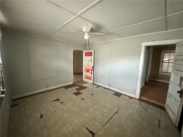 a view of a livingroom with a window