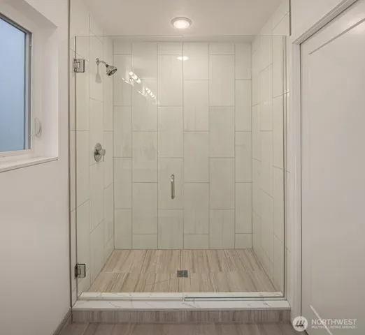 a bathroom with a shower