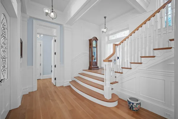 a bathroom with a granite countertop shower