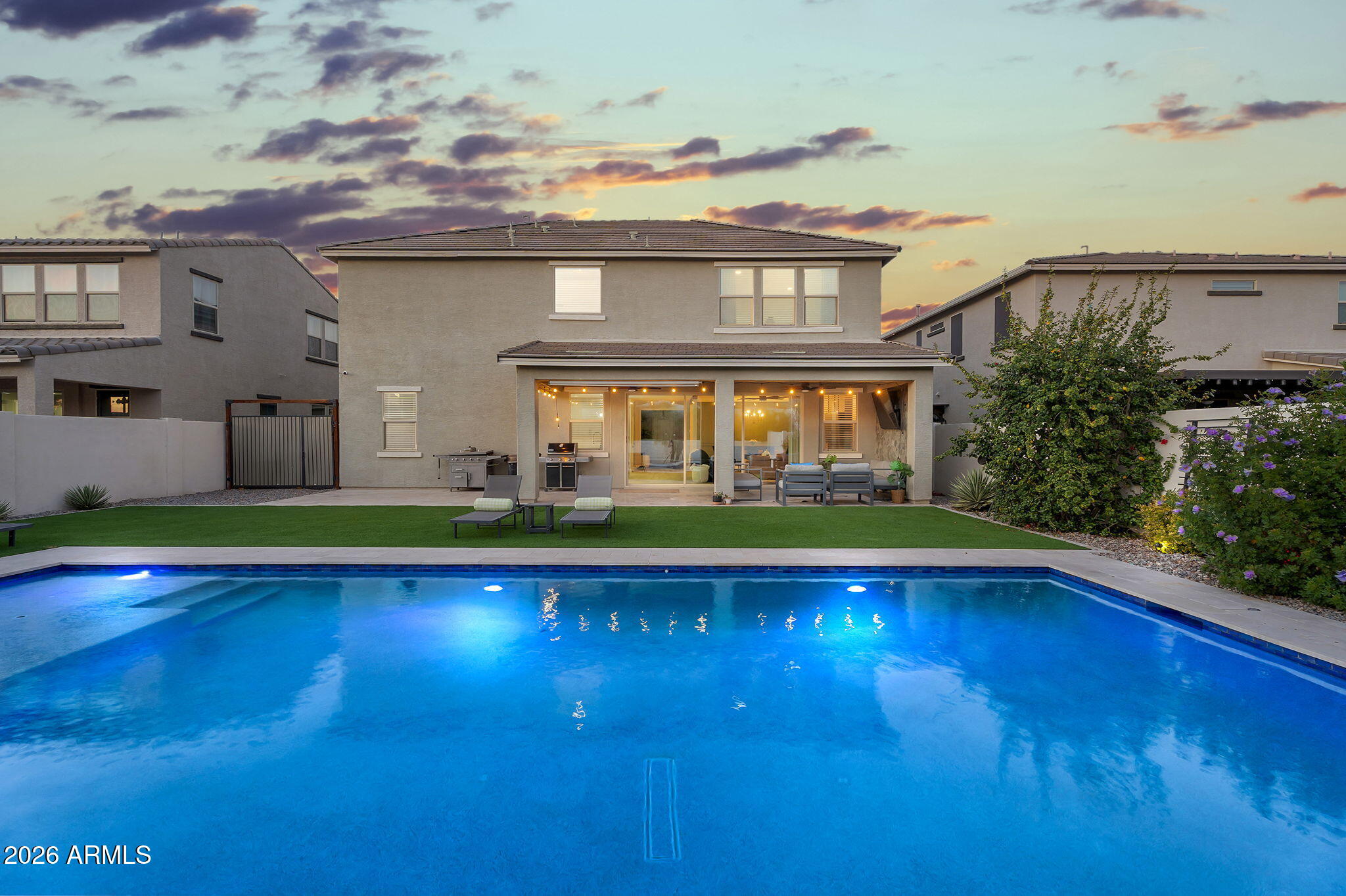 1663 West Gordon Street San Tan Valley, AZ 85144 - Photo 47 of 54 a view of pool with yard in front of it