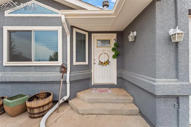 a front view of a house with window