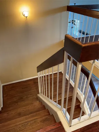 a view of entryway with wooden floor