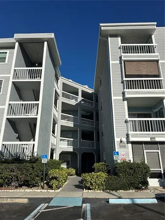 a view of a big building with entryway