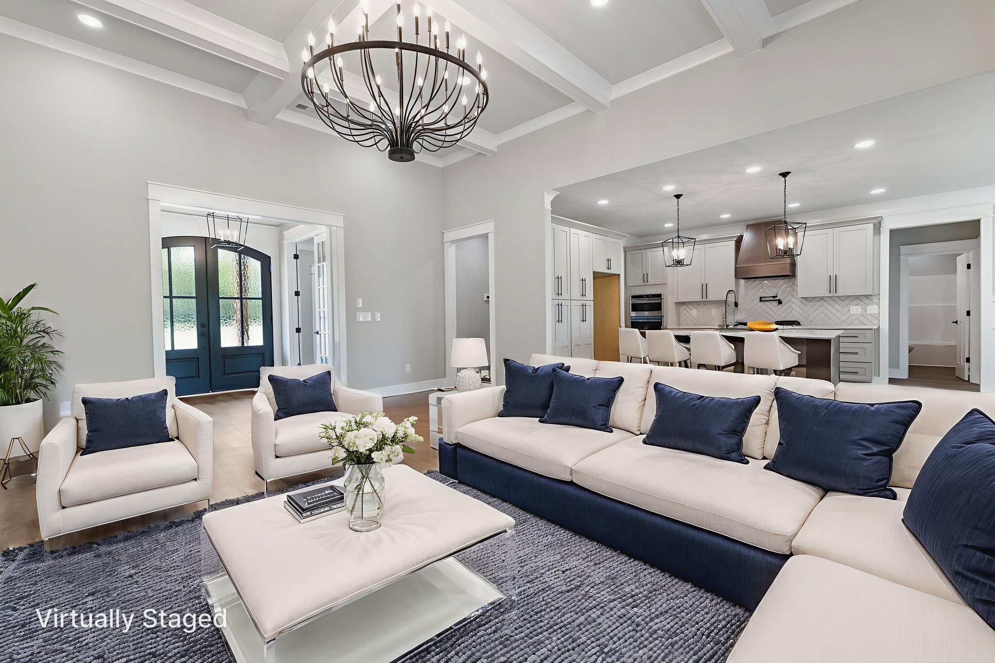 887 Ovoca Lake Road Tullahoma, TN 37388 - Photo 15 of 58 a living room with furniture or kitchen view and a chandelier