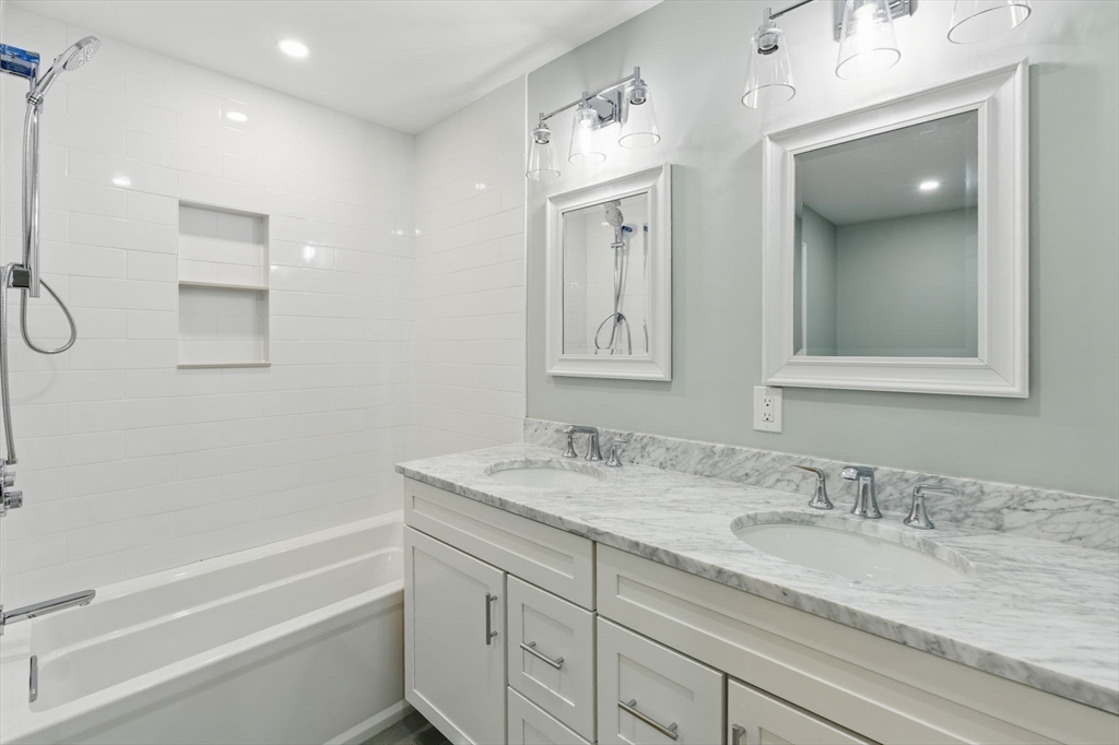 4 Chatham Lane Danvers, MA 01923 - Photo 33 of 40 a bathroom with a granite countertop sink mirror and double