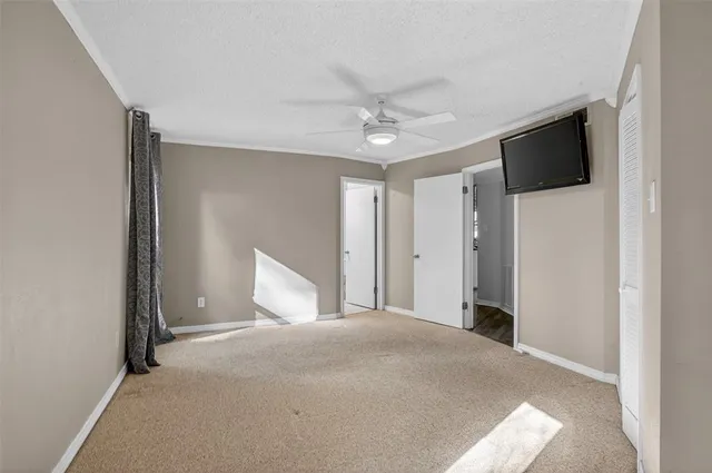 a view of a livingroom with a flat screen tv