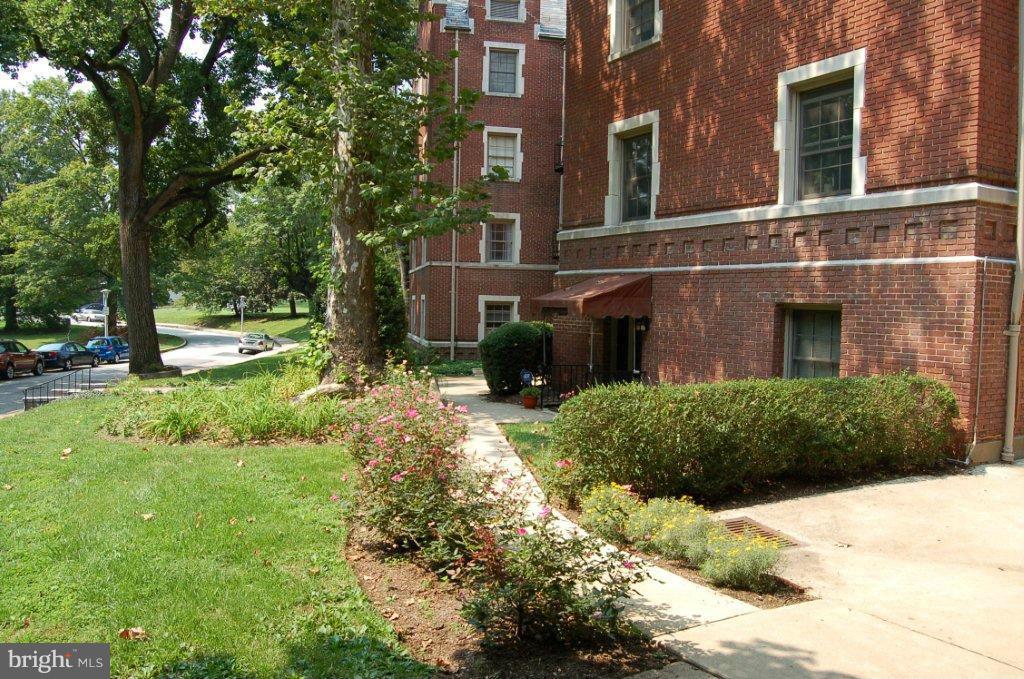 501 West University Parkway, Unit C1 Baltimore, MD 21210 - Photo 28 of 29 a backyard of a house with a garden and plants