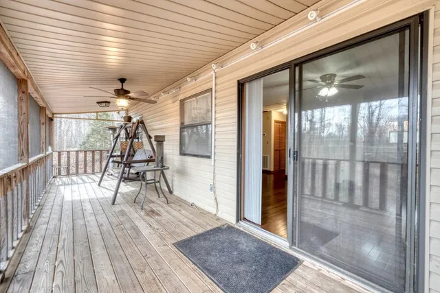 a view of entryway with wooden floor