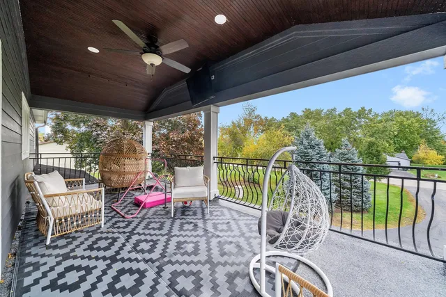 a view of a chairs in balcony