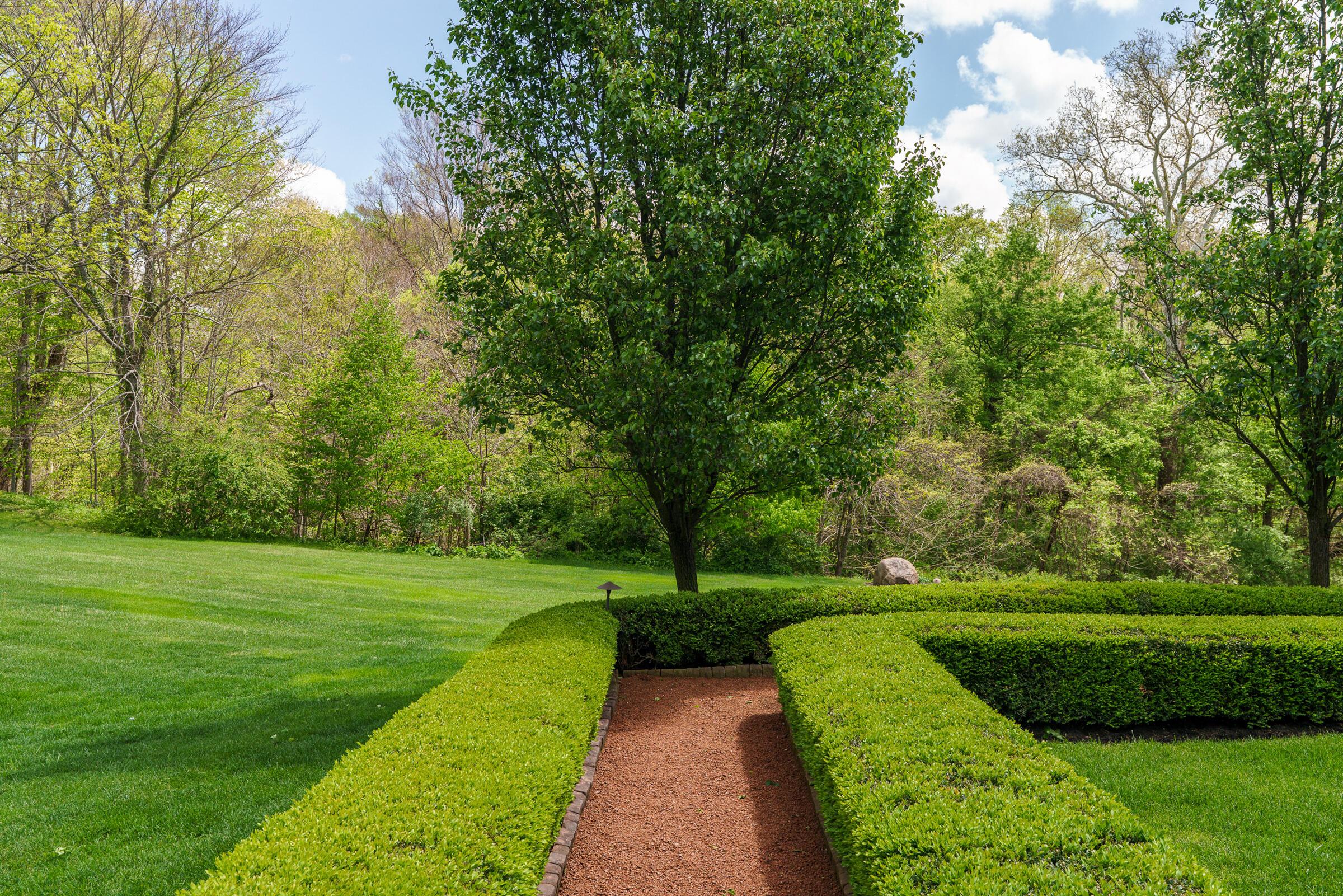 5000 Kitzmiller Road New Albany, OH 43054 - Photo 17 of 56 Formal Boxwood Gardens with Stone Walks and Brick Terraces