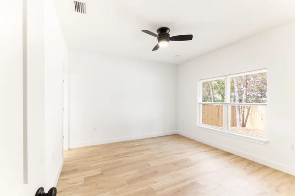 an empty room with a window