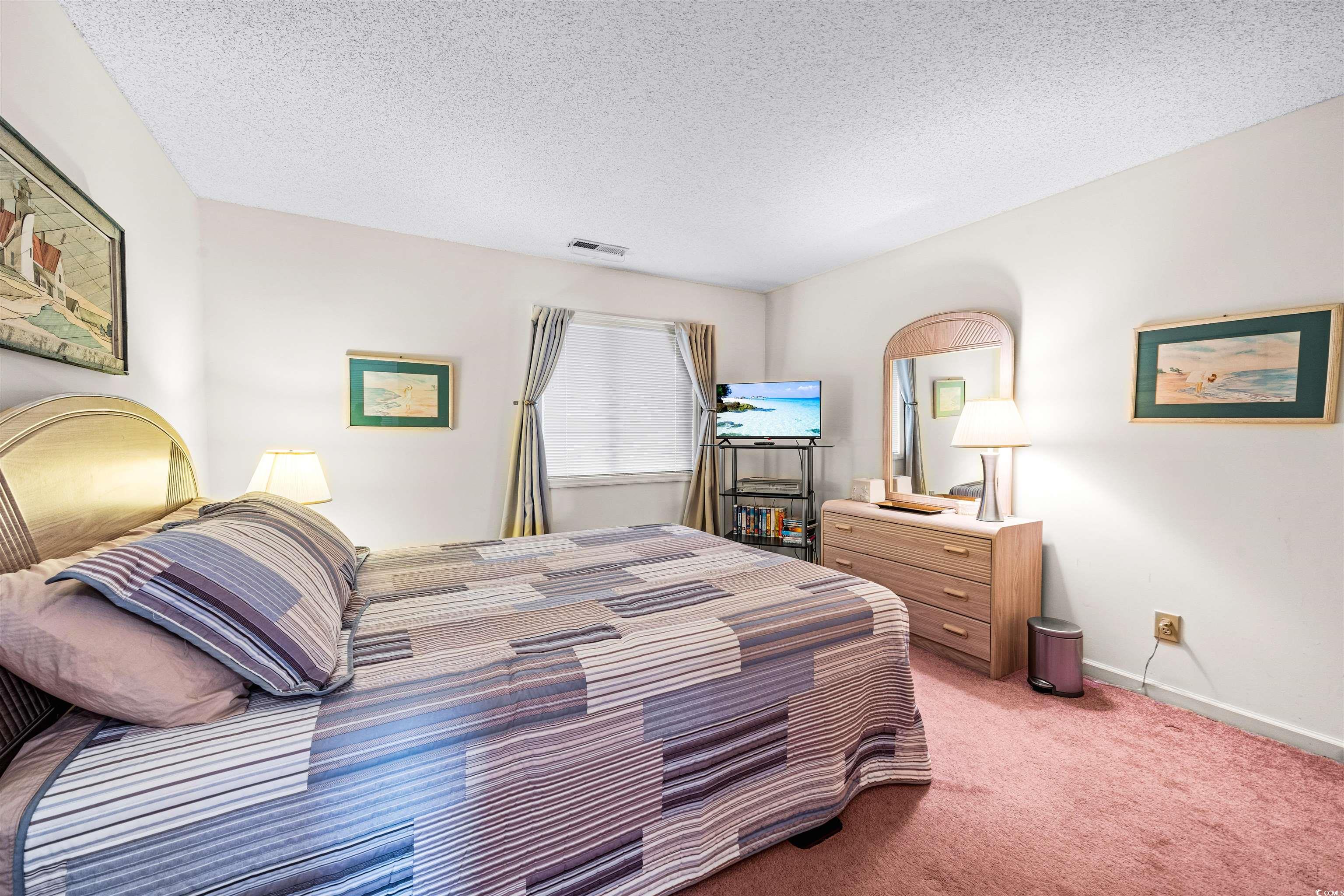 207 Landing Road, Unit F North Myrtle Beach, SC 29582 - Photo 18 of 27 Bedroom with light carpet and a textured ceiling