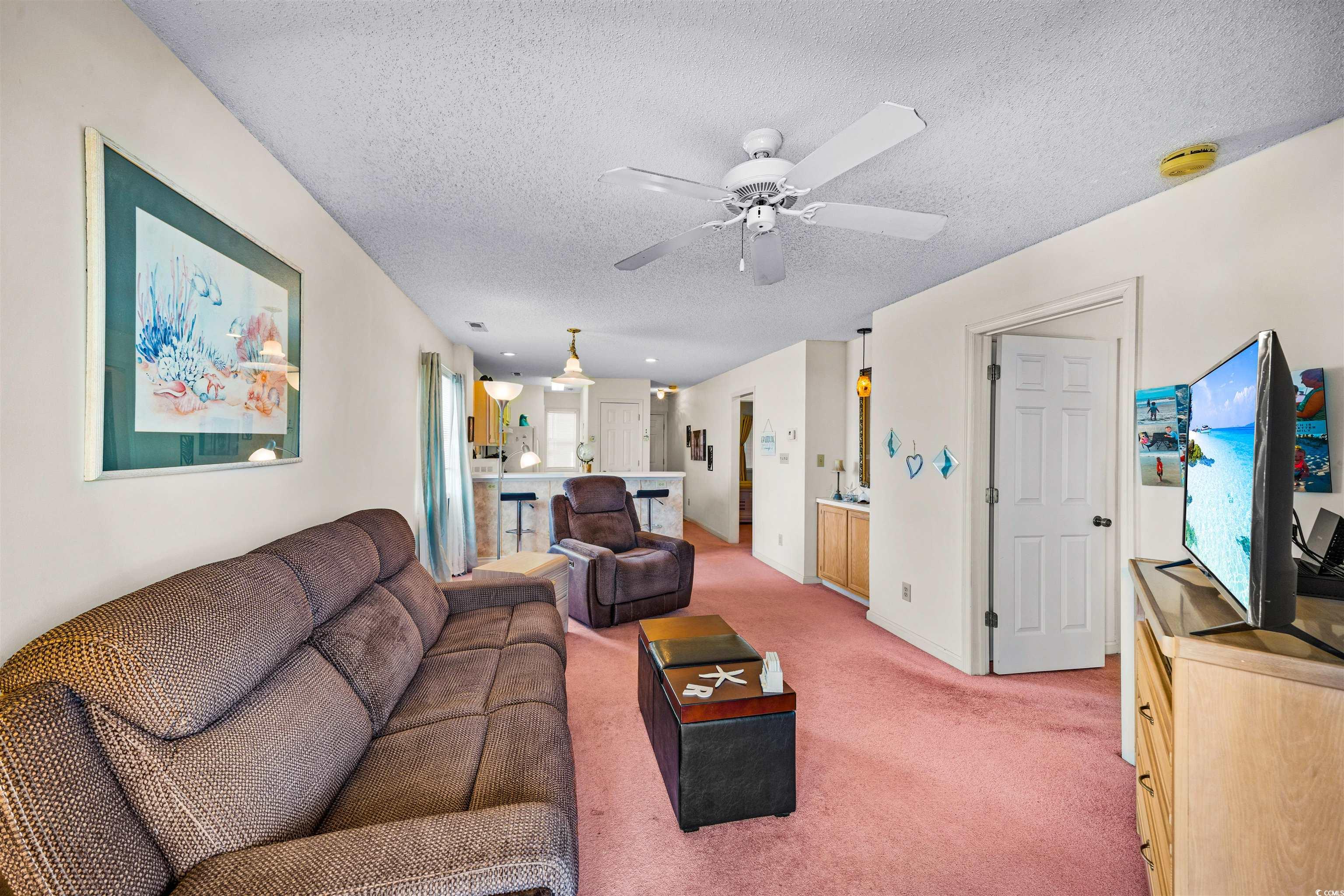 207 Landing Road, Unit F North Myrtle Beach, SC 29582 - Photo 9 of 27 Carpeted living room with a wealth of natural ligh