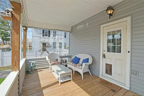 a outdoor living space with furniture