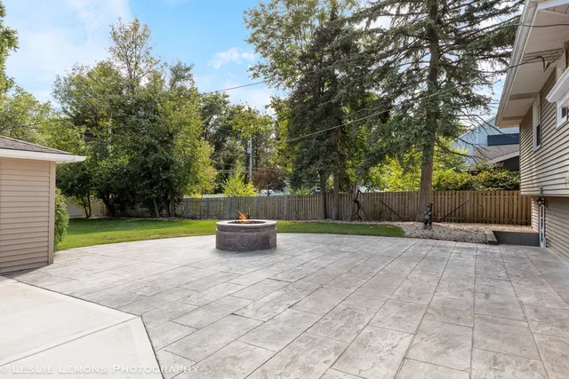 a view of backyard with green space