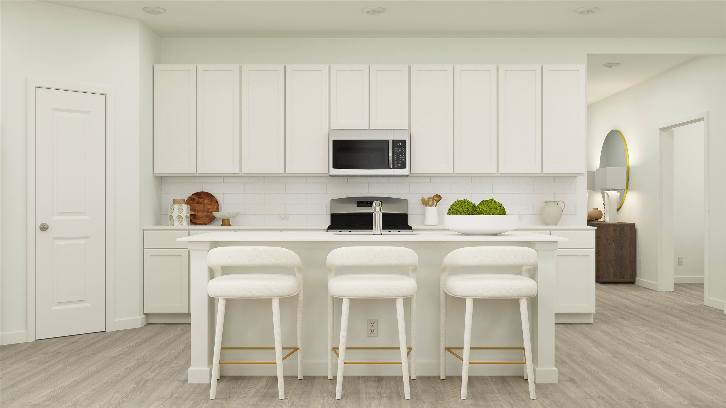 7923 Evening Emerald Drive Rosharon, TX 77583 - Photo 15 of 28 a white kitchen with a dining table and chairs