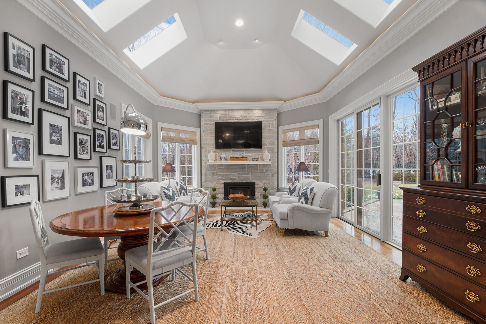 20 Old Mill Road Lake Forest, IL 60045 - Photo 14 of 64 a living room with fireplace furniture and a flat screen tv