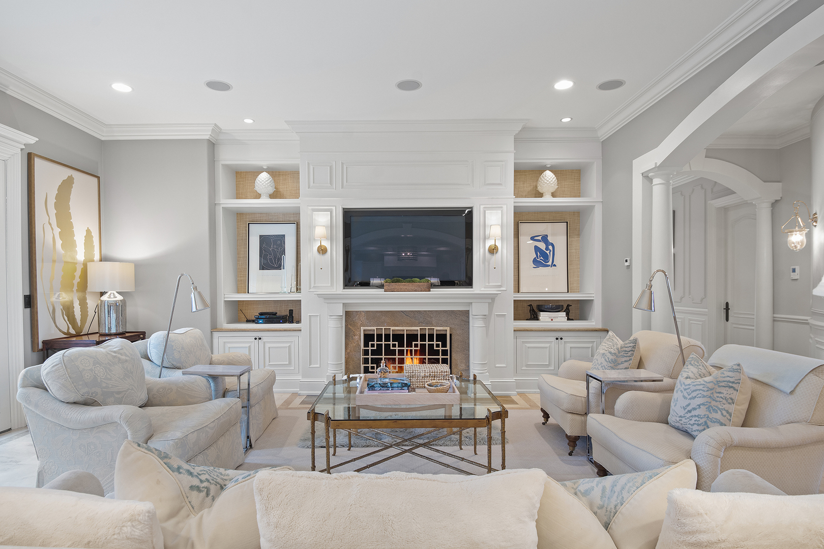 20 Old Mill Road Lake Forest, IL 60045 - Photo 8 of 64 a living room with furniture and a flat screen tv
