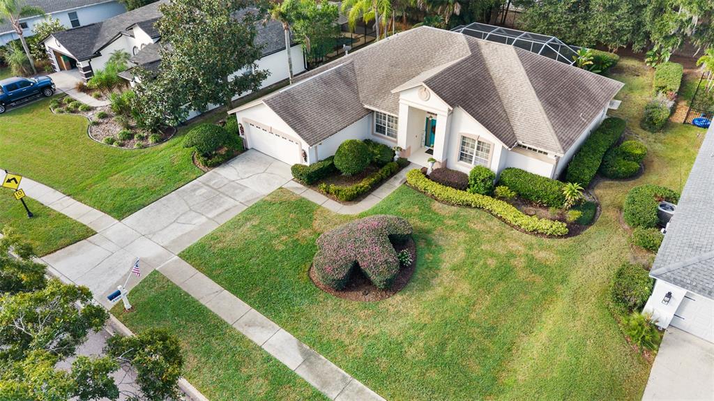 4906 Willow Ridge Terrace Valrico, FL 33596 - Photo 43 of 67 a aerial view of a house with a yard and potted plants