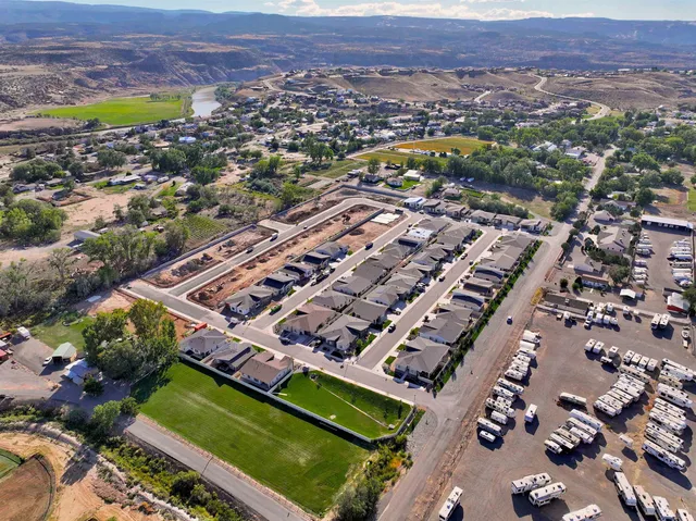 an aerial view of a city