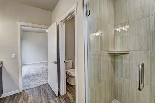 a bathroom with a shower