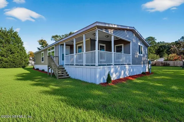 a view of a house with a deck