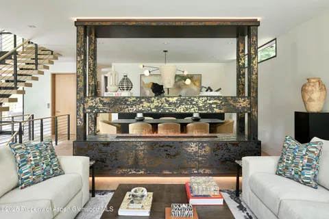 a living room filled with furniture