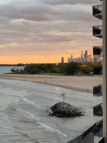 a view of an ocean from a balcony