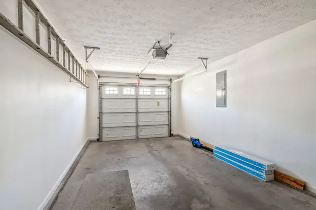 a view of room with stairs and a window