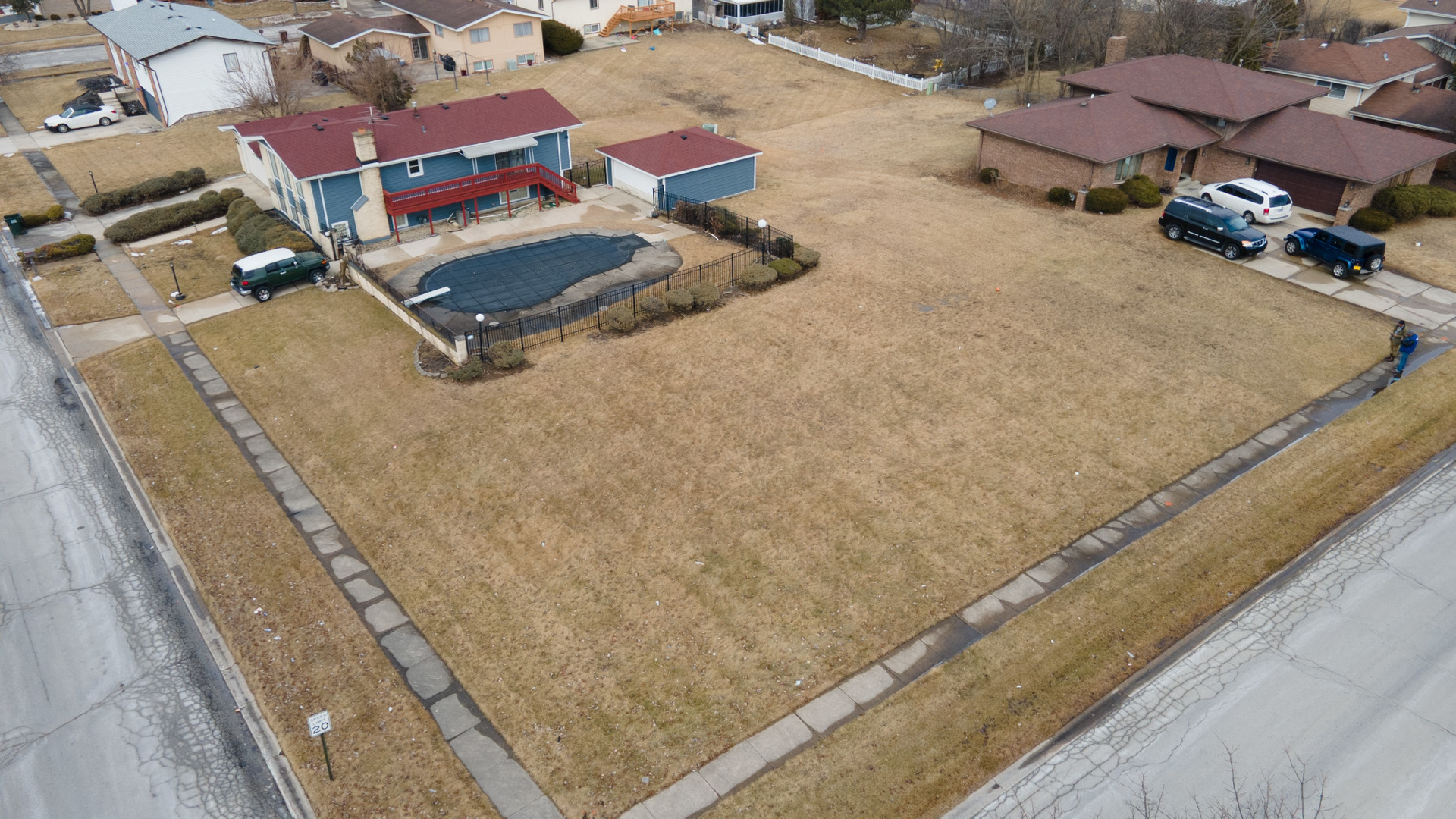 3114 Shagbark Lane Hazel Crest, IL 60429 - Photo 4 of 11 a aerial view of a tennis ground with large trees
