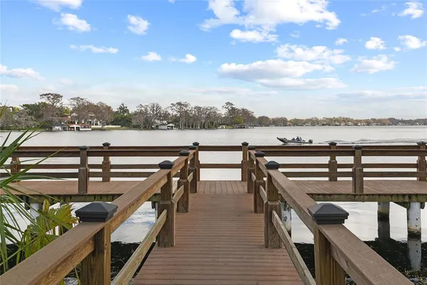 a view of a lake from a balcony