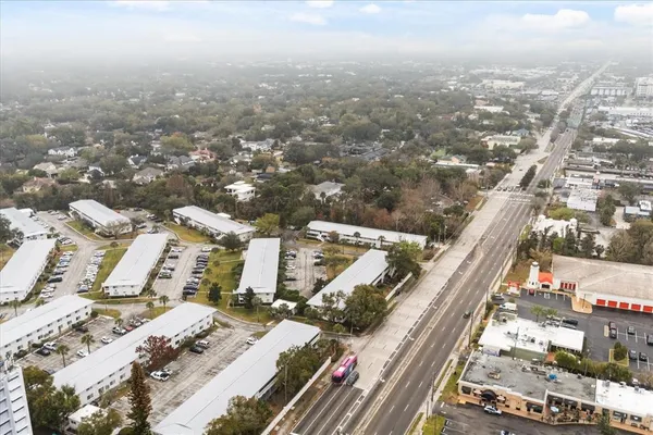 an aerial view of a city