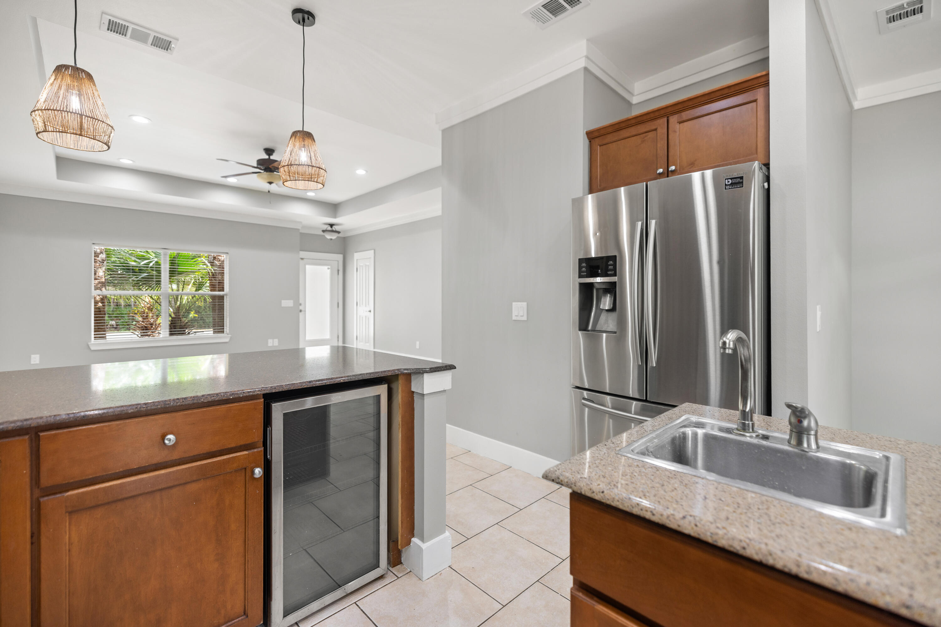 42 Pritchard Road Miramar Beach, FL 32550 - Photo 15 of 51 a kitchen with stainless steel appliances granite countertop a sink and a refrigerator