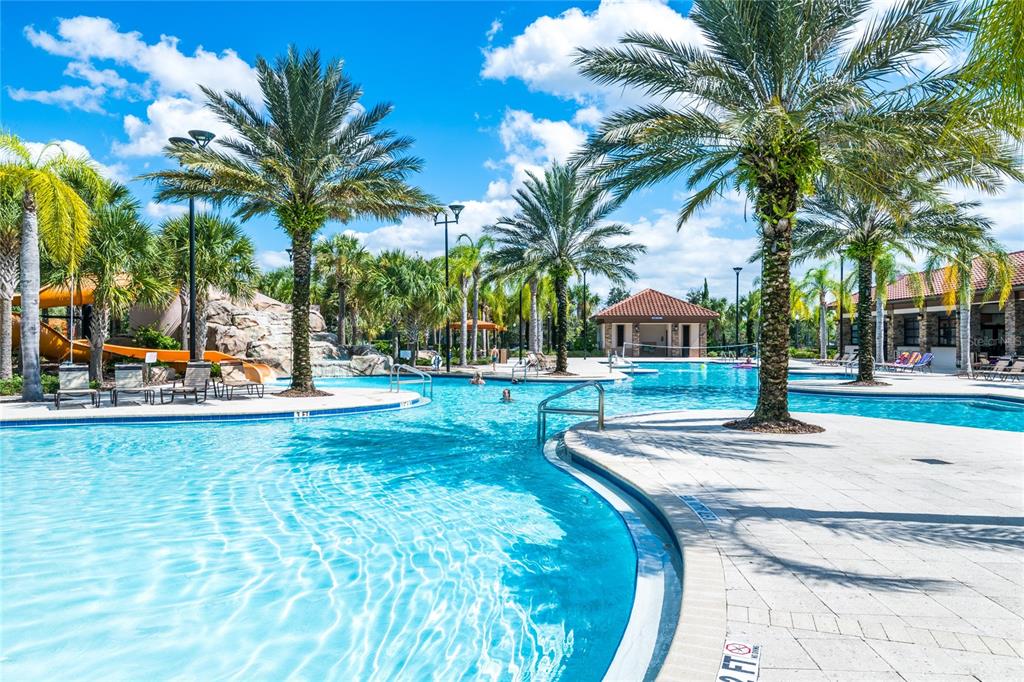 7513 Oak Spring Lane Davenport, FL 33837 - Photo 34 of 40 a view of a swimming pool with palm trees