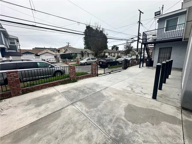 a view of a terrace with a bench