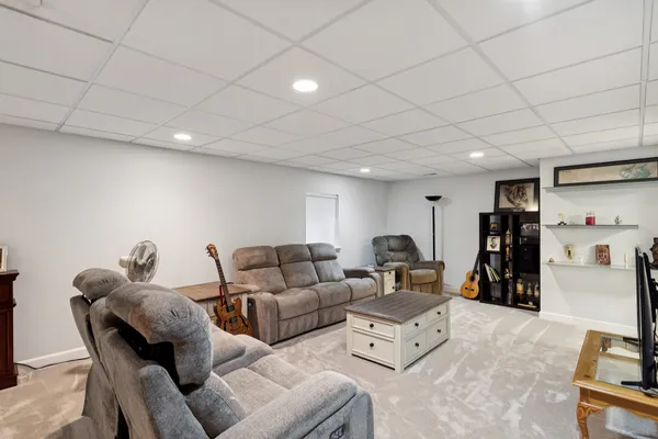 a living room with furniture