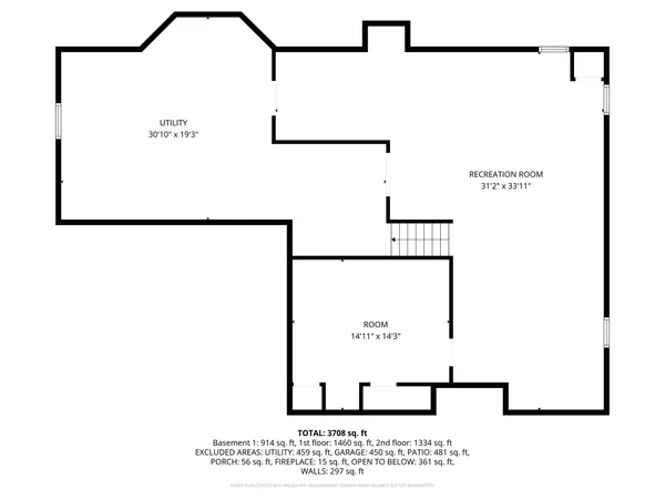 a picture of a room with a white wall and a painting