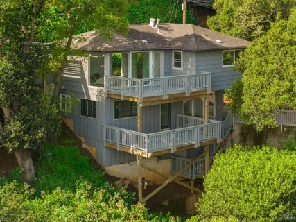 an aerial view of a house