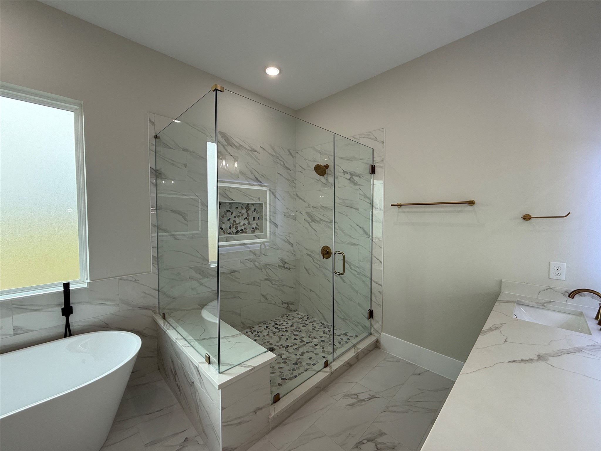1214 Quarter Horse Trail Angleton, TX 77515 - Photo 18 of 32 a bathroom with a sink a toilet and shower