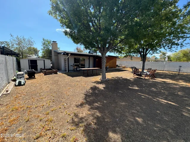 a row of palm trees in front of a house