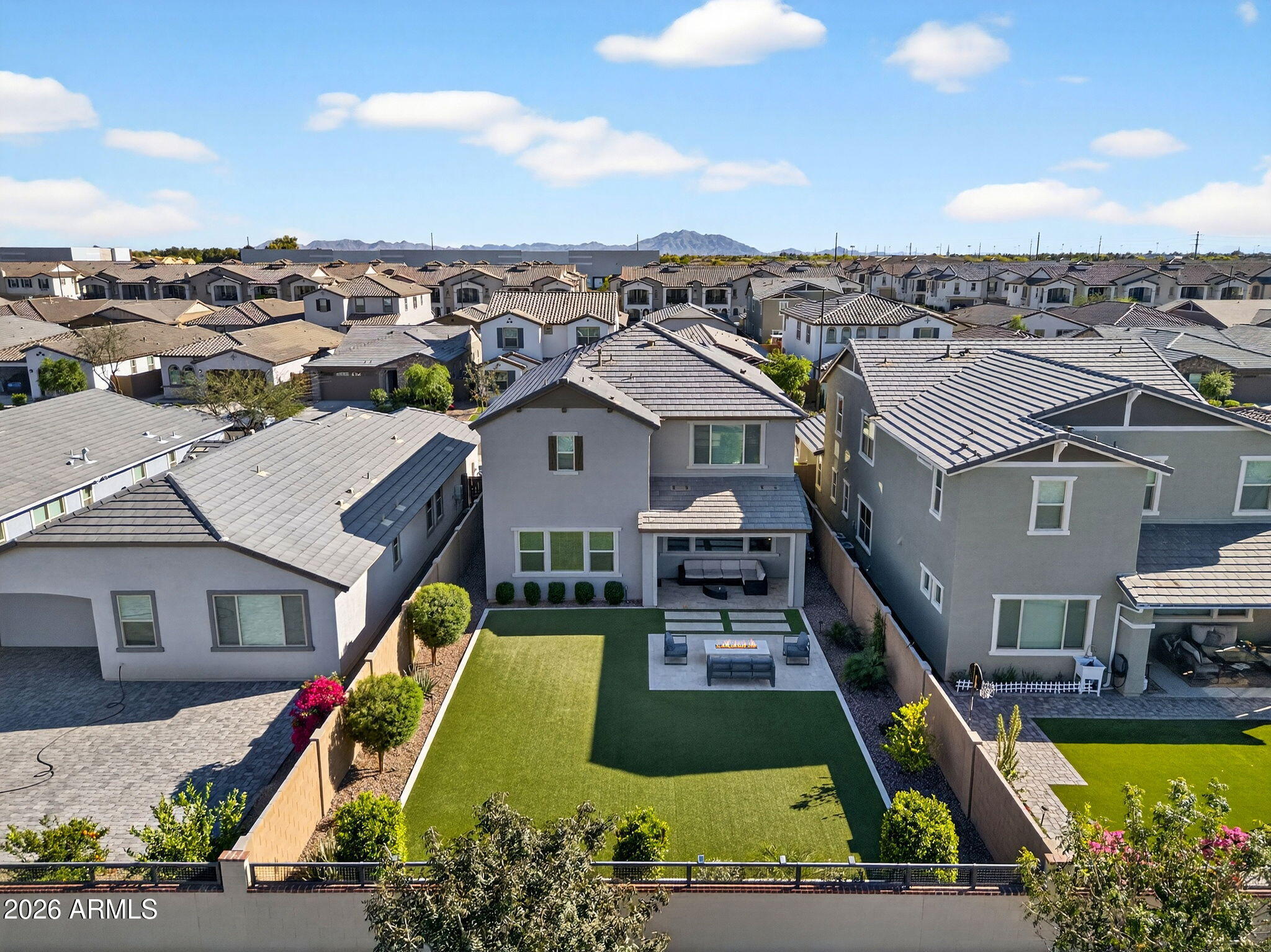 4112 East Appaloosa Road Gilbert, AZ 85296 - Photo 57 of 66 an aerial view of a house with a swimming pool