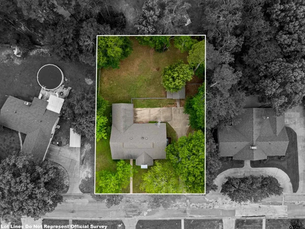 an aerial view of a house