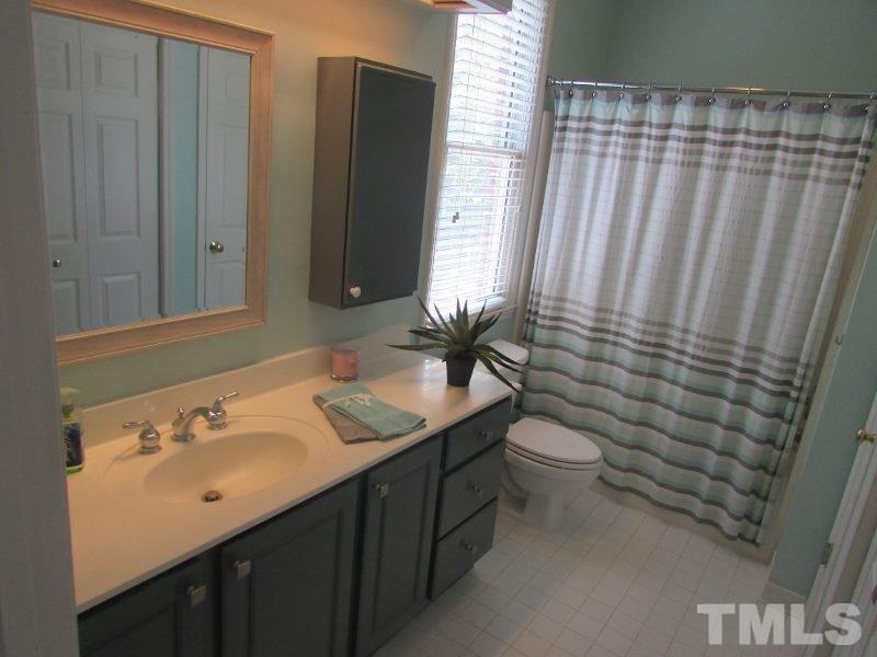 710 North Person Street, Unit 207 Raleigh, NC 27604 - Photo 11 of 12 a bathroom with a sink a toilet and shower curtain