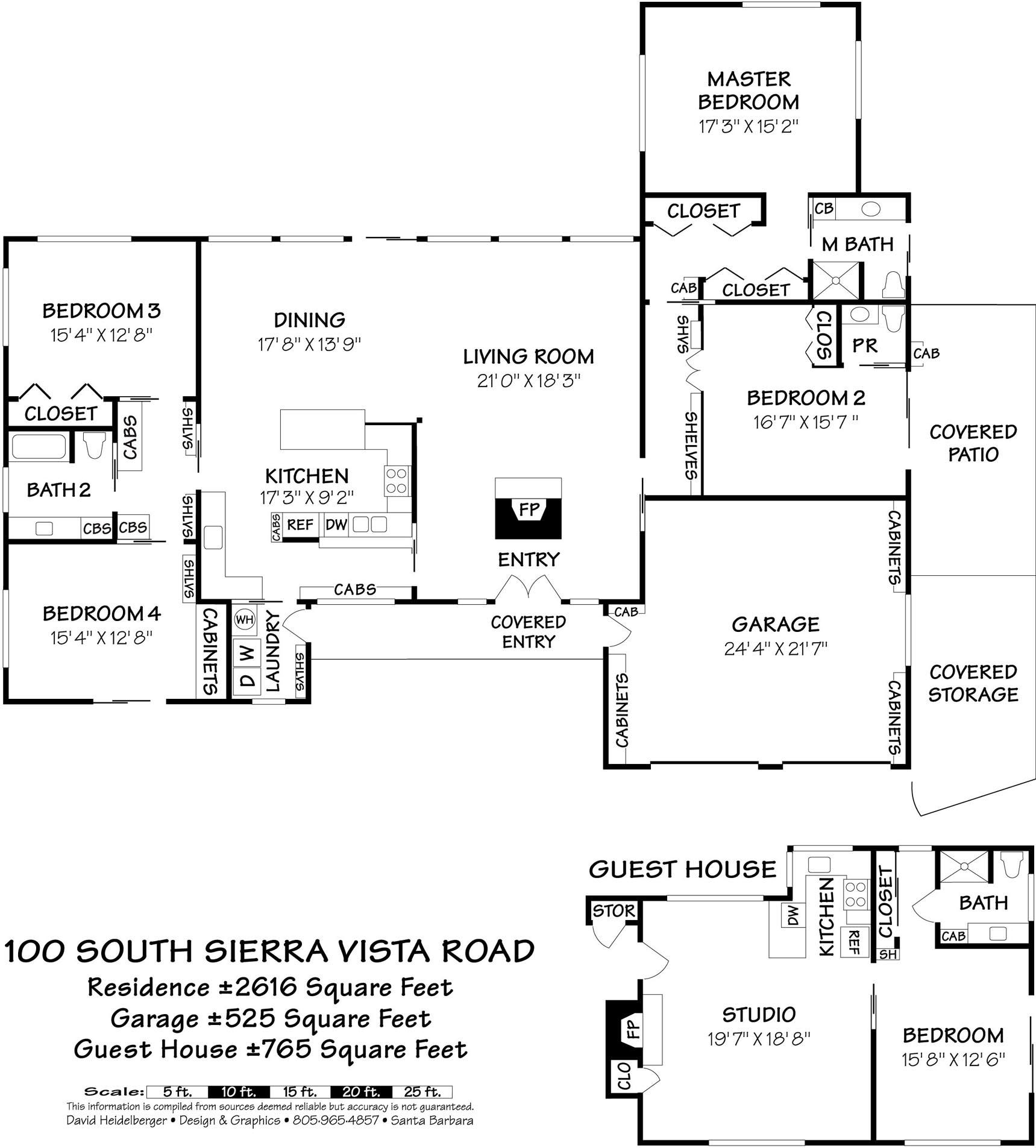 100 Sierra Vista Road Montecito, CA 93108 - Photo 28 of 28 Floor Plan - Main and Guest House