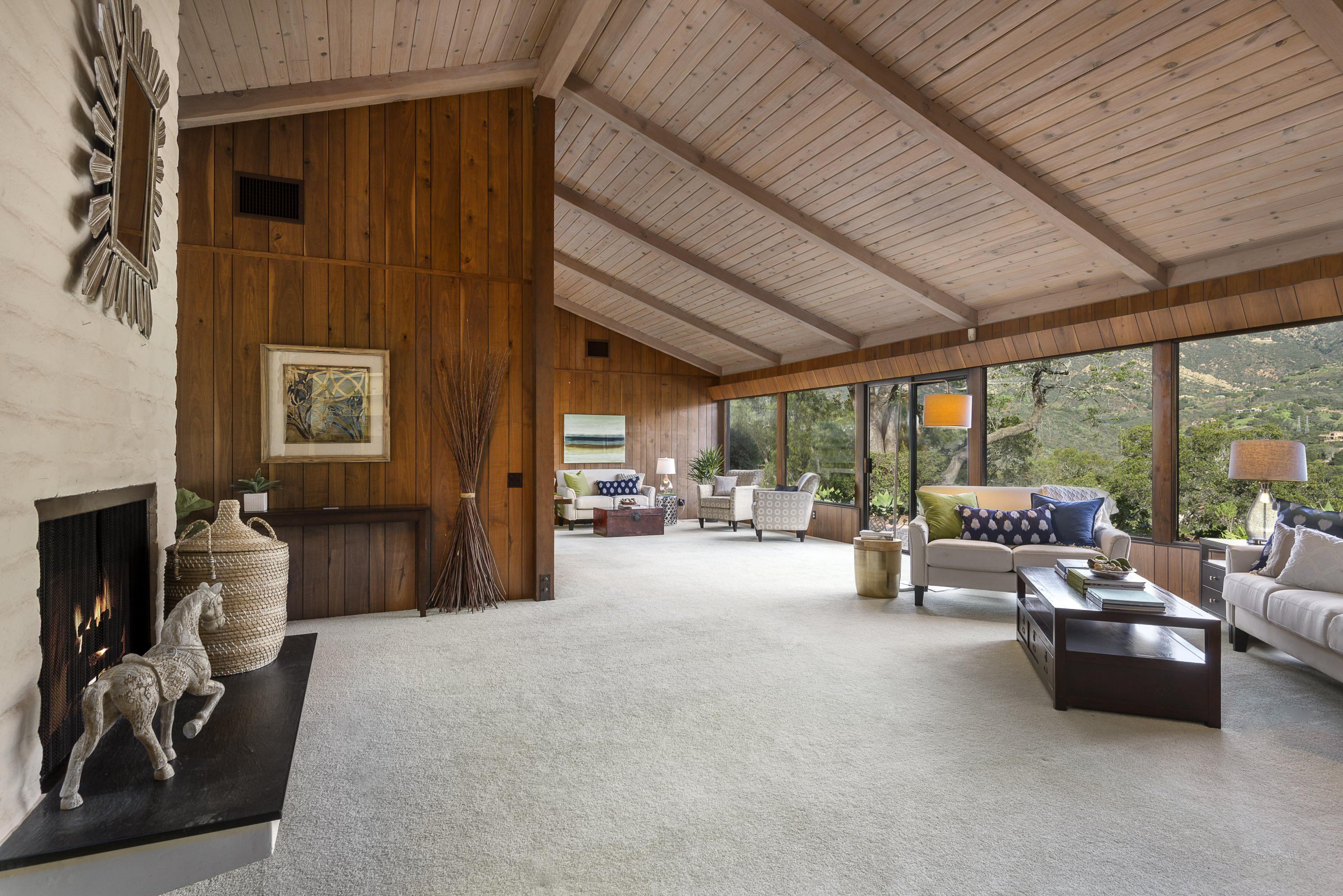 100 Sierra Vista Road Montecito, CA 93108 - Photo 3 of 28 Living room area w/ fireplace