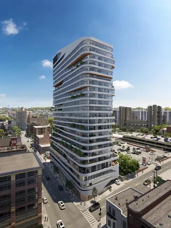 a front view of a building