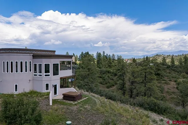 an aerial view of a house
