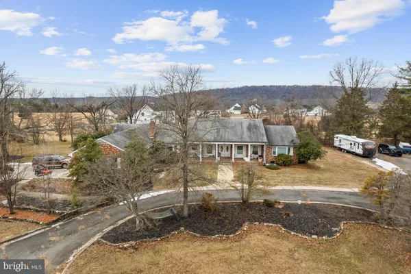 a view of a town with big houses